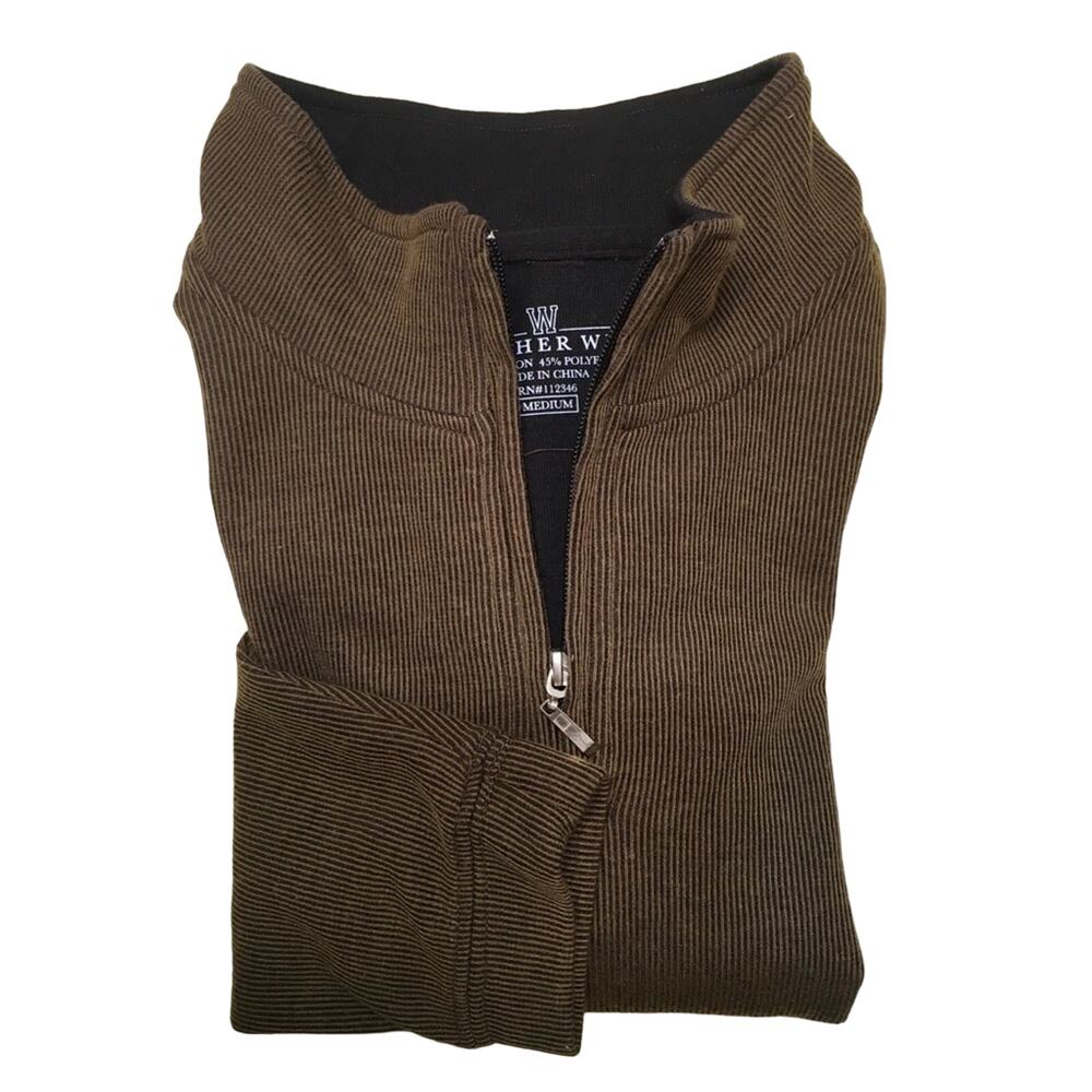 Men’s Ribbed Quarter Zip Pullover - Picture 2 of 5